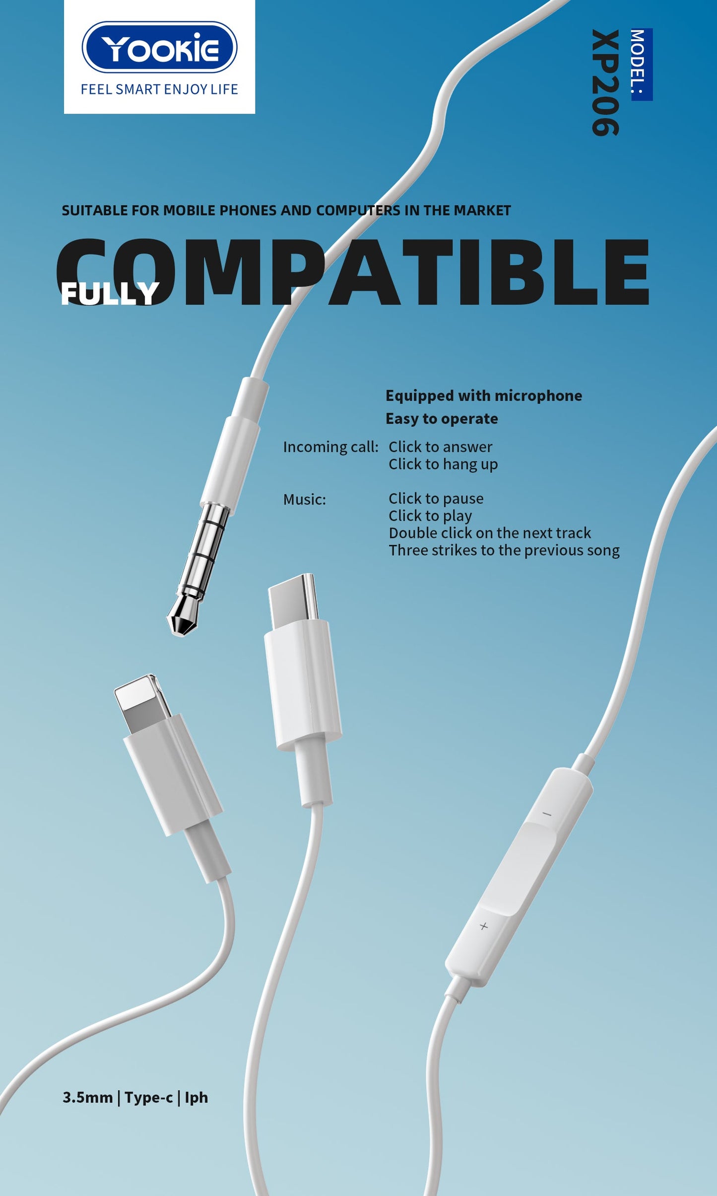 YOOKIE WIRED TYPE-LIGHTNING EARPHONE