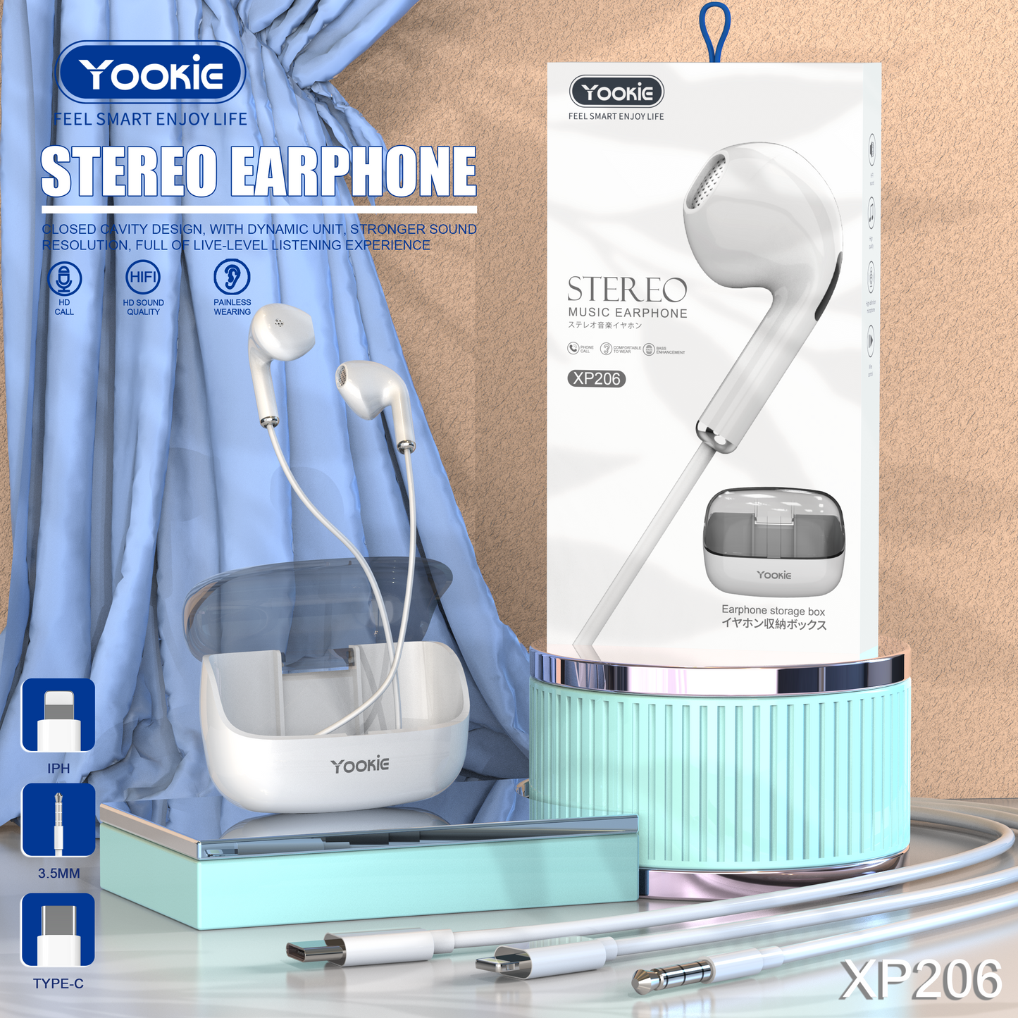 YOOKIE WIRED TYPE-LIGHTNING EARPHONE
